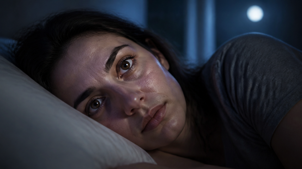 Adult awake at night unable to sleep